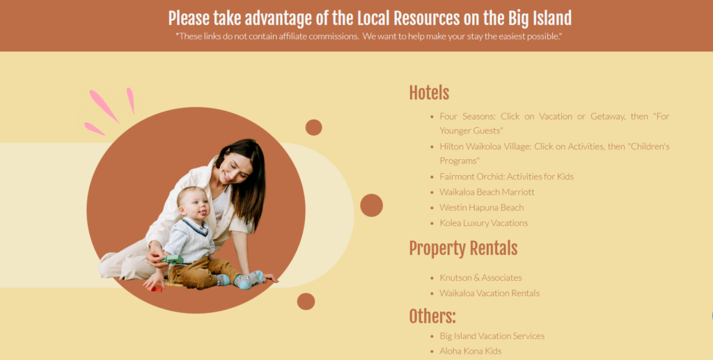 A screen shot of a website that has a local resources page to help Local SEO rankings.