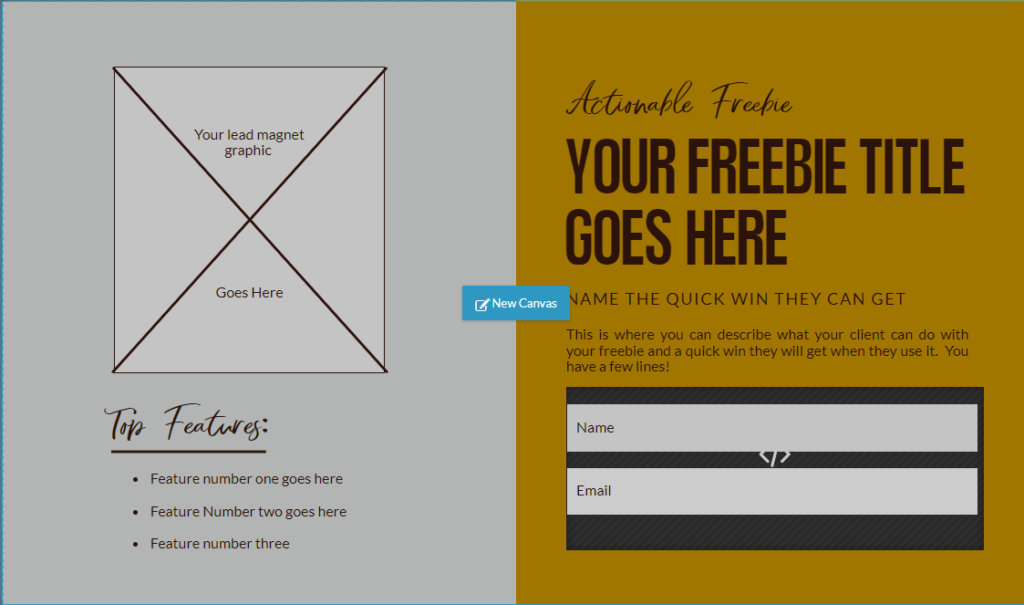 An image of a freebie landing page that can be updated with new freebies every so often. 